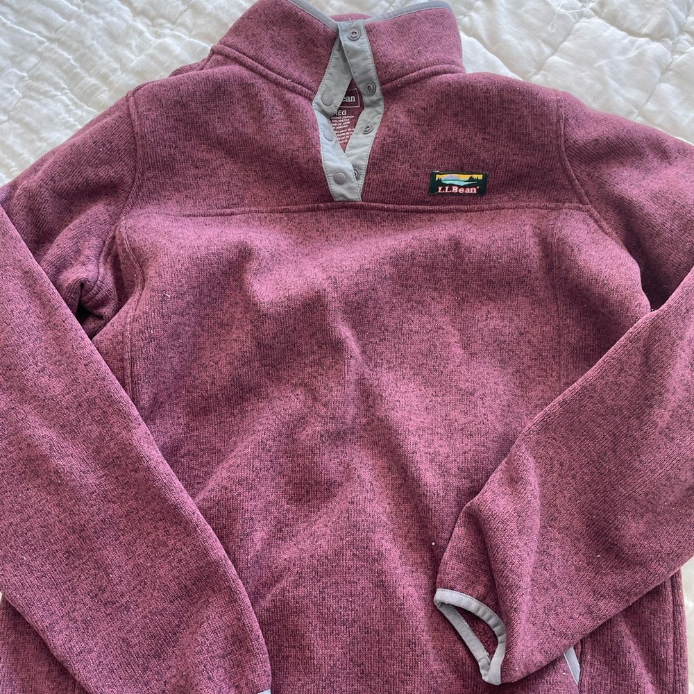 Ll bean purple quarter snap